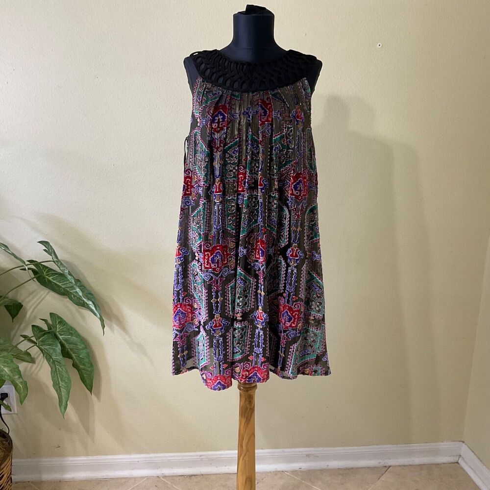 Anthropology Moulinette Soeurs Mini/midi dress Women’s S Boho Swing Metallic